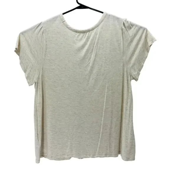 Old Navy Rayon Oatmeal Short Sleeve Glitter Top Womens XL Shirt - Picture 2 of 8